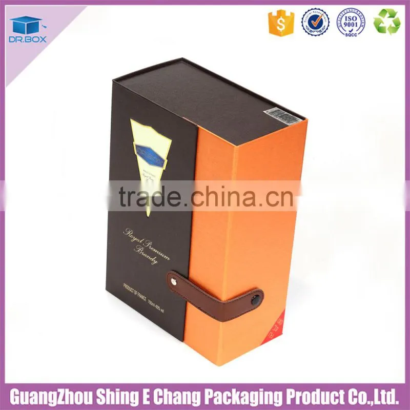 Professional printing artwork luxury gift wine box with liner fabric