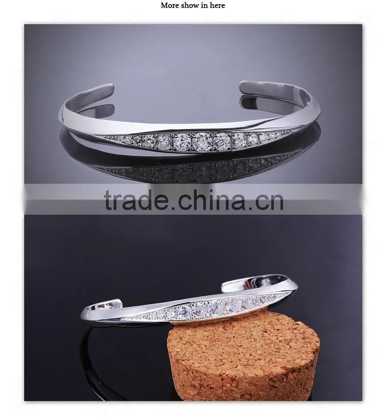 China Fashion Jewelry Factory Price Silver Plated Bangles Wholesale