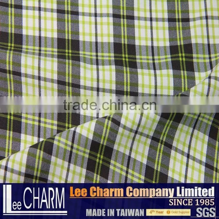 Cotton Feel White Tartan Plaid Stripe Cotton Fabric