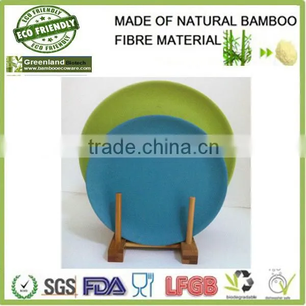 funny colorful prints bamboo fiber hot plate set,bamboo custom serving dishes
