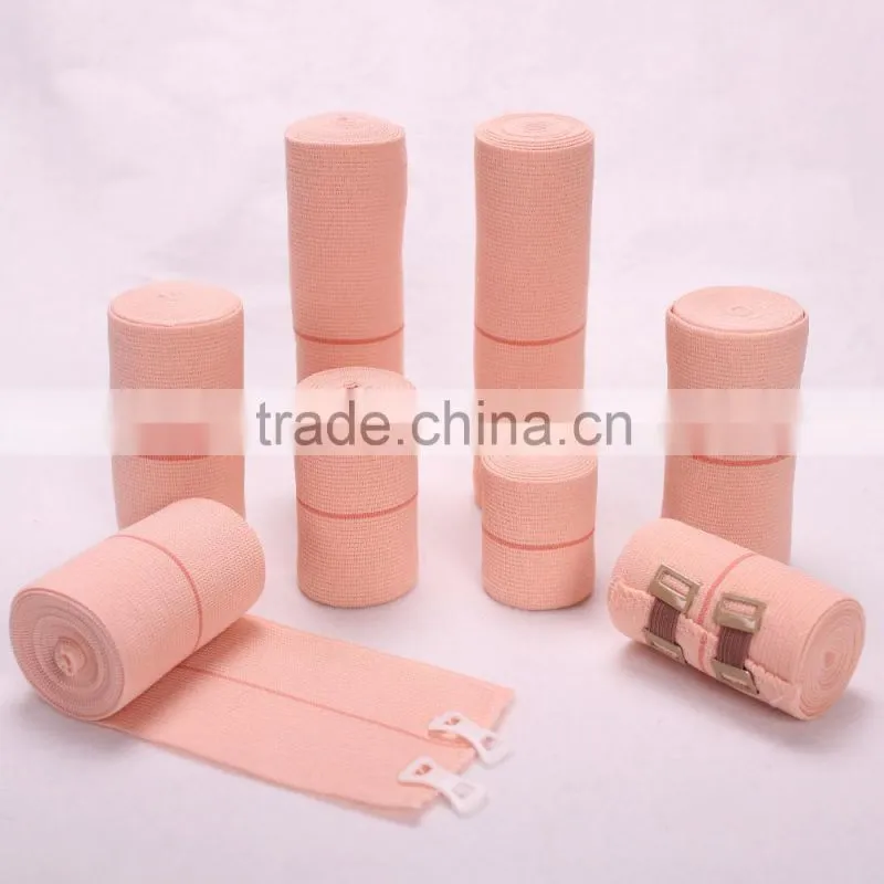 YD30017 Factory high quality ventilated soft washable plain surgical high elastic bandage(pink bandage)