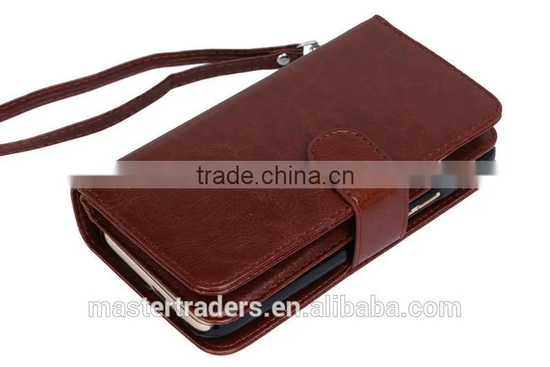 Cheap Crazy Horse Grain 2 In 1 Wallet PU Leather Case With Multi Card Slot For HTC One M9 MT-3657
