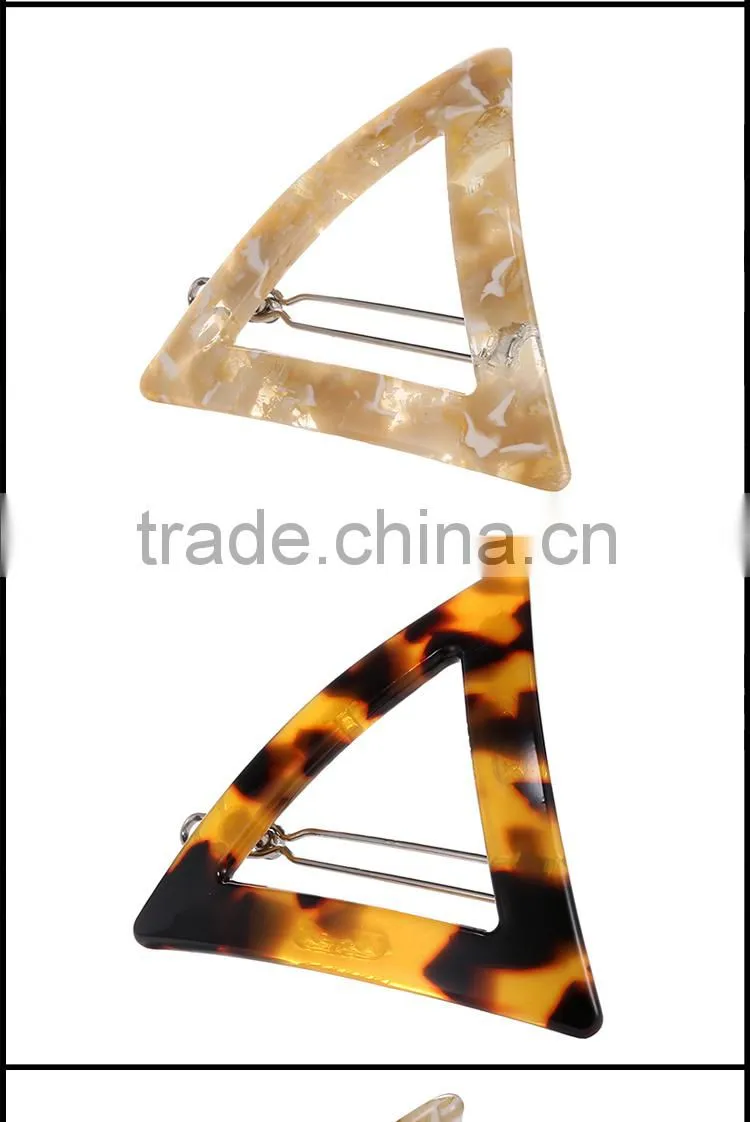 Acetate Triangle Geometric Barrettes Jewelry Girls Hairpin Factory in China AE002