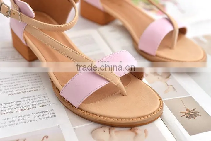 Latest design low heels fashion girl's shoes sandals