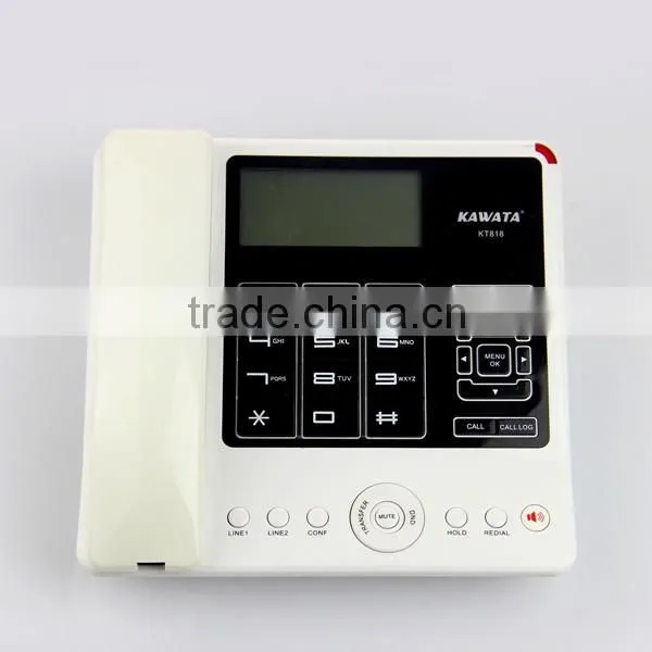 Wholesale flip caller id display landline telephone white color