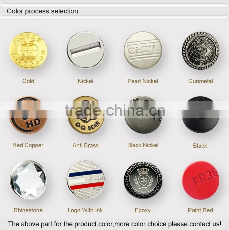 Hot Sale Gunmetal Custom Metal Pree Button