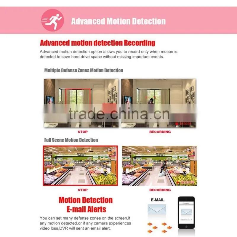 Hybrid CCTV Security 8CH HD AHD DVR 720P Digital Video Recorder AHDH/AHDM Network Monitor,DVR Recorder Max to 8TB P2P/CMS View