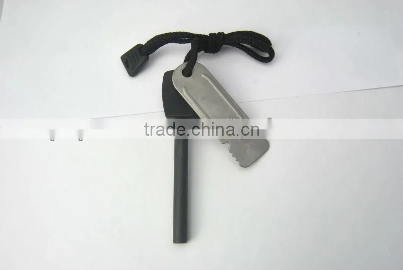 Outdoor magnesium swedish firesteel fire starter army-with chain custom label logo
