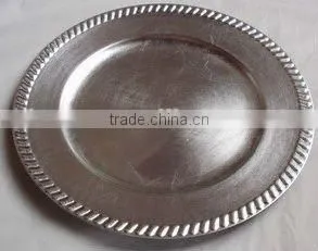 13' PP silver charger plates