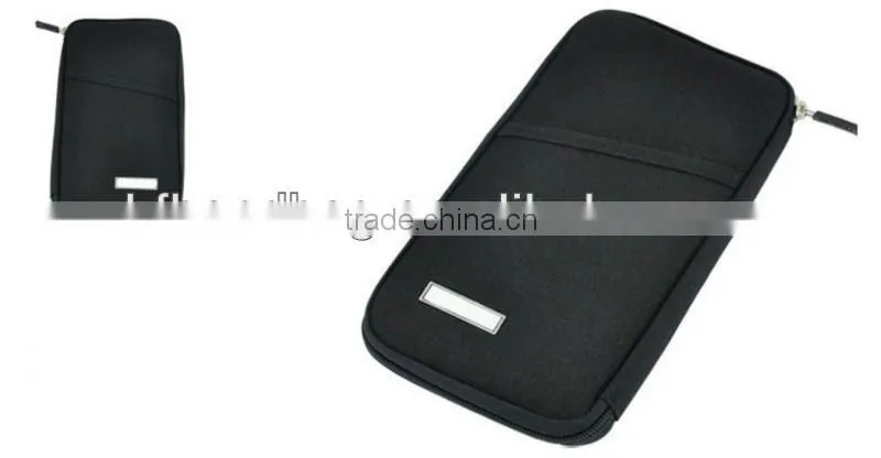 600D Polyester Travel Passport Holder/Credit Card Bag