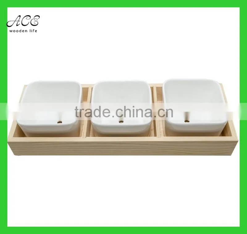 Wooden flower pot trays