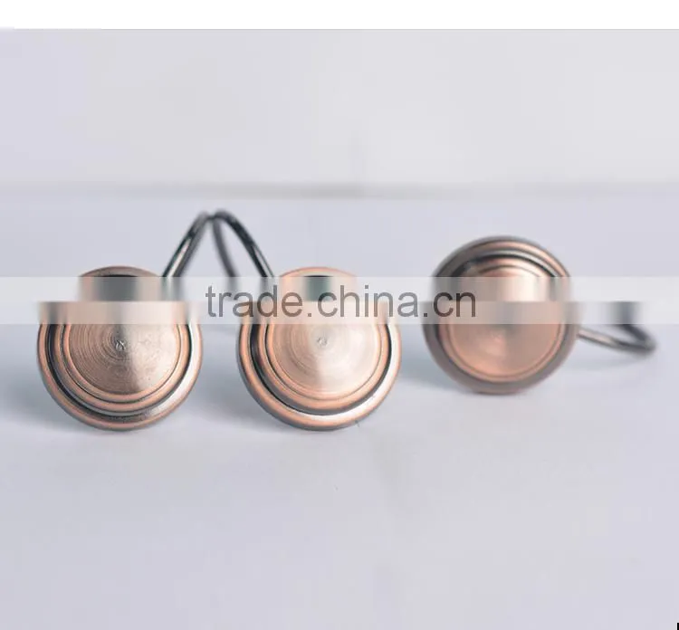 shower curtain hooks/shower curtain track hooks ,metal rounded shape curtain hanging hooks
