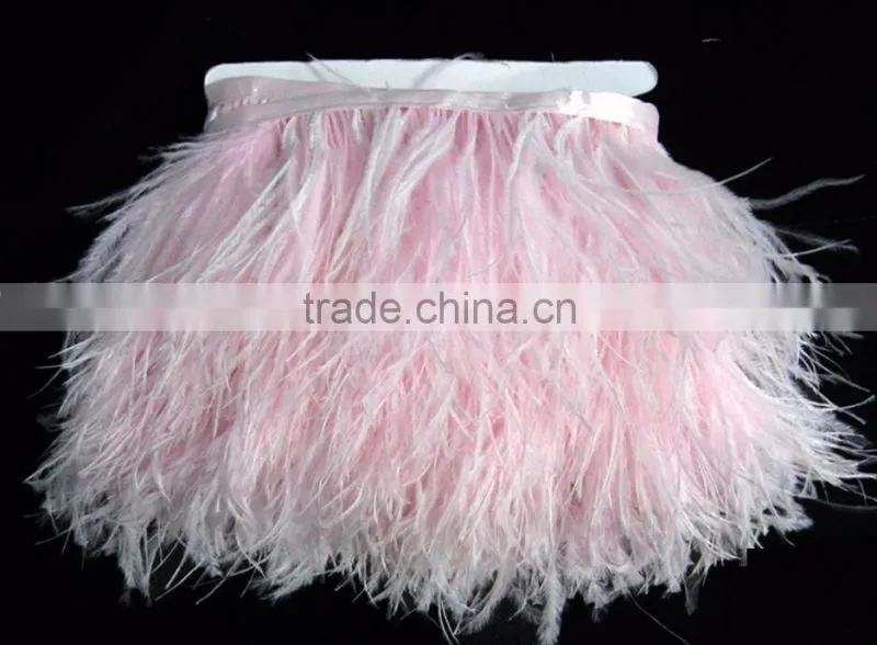 Factory wholesale 15-20cm thicken ostrich feather trim moq 5m/color