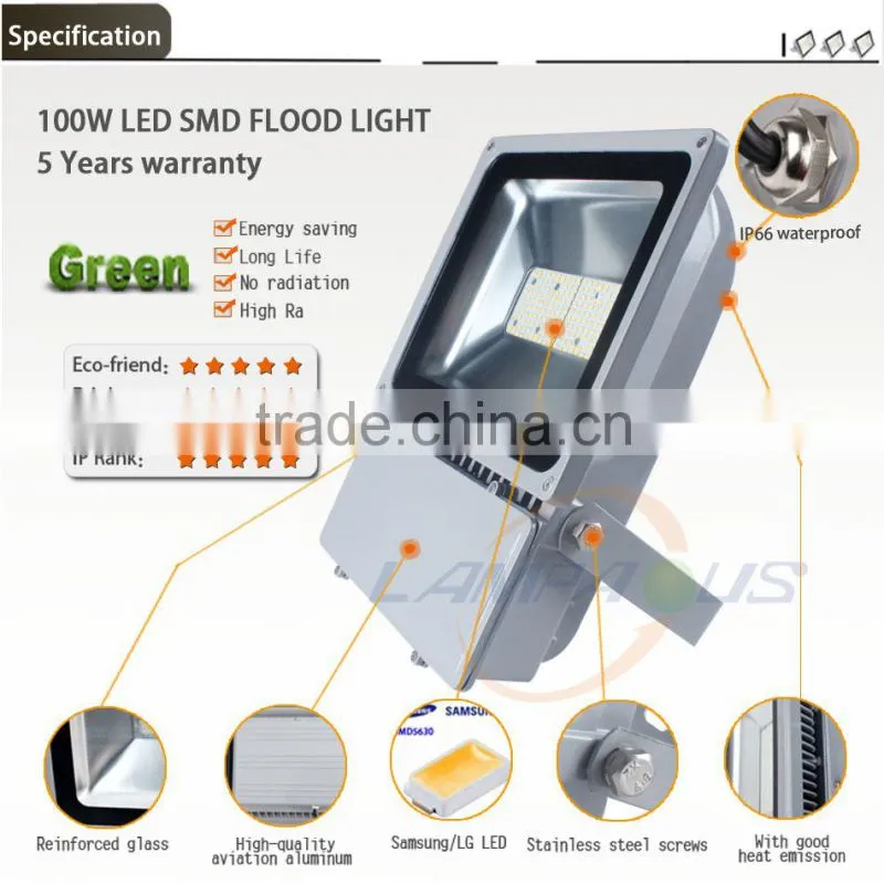 factory direct sell meanwell driver 5 years warranty IP66 outdoor 240 volt cree led flood light 120w