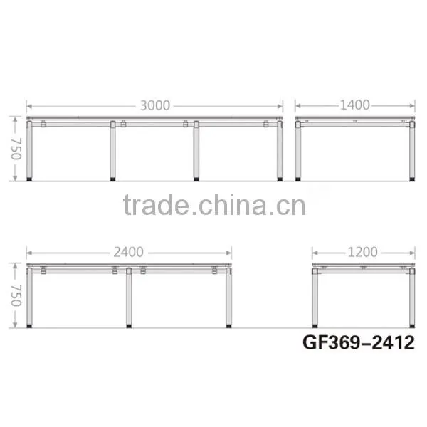 Hotel/office conference table with metal frame and particle board