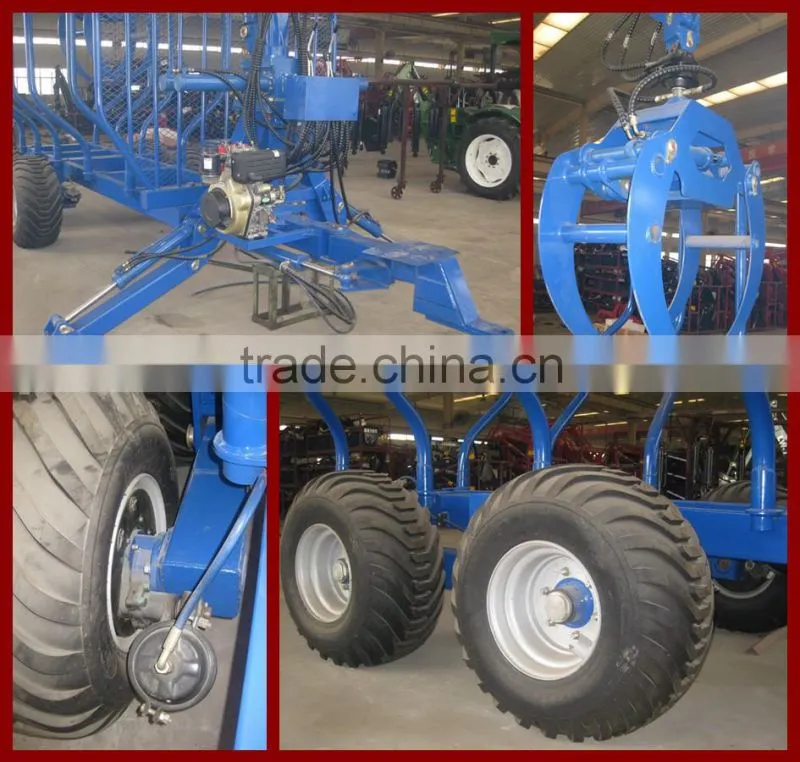 5ton 8ton log trailer with crane for forestry working