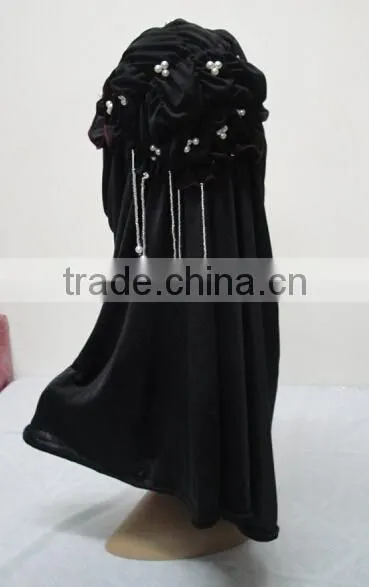 H242 latest muslim hijab scarf with flowers on back