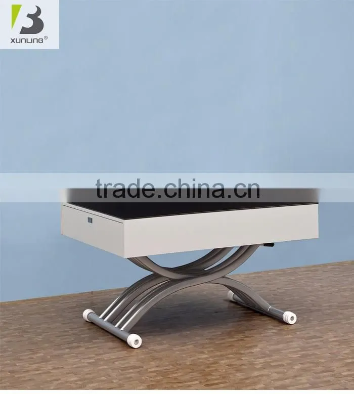 Lift Metal Glass Coffee Table Transformer Mechanism