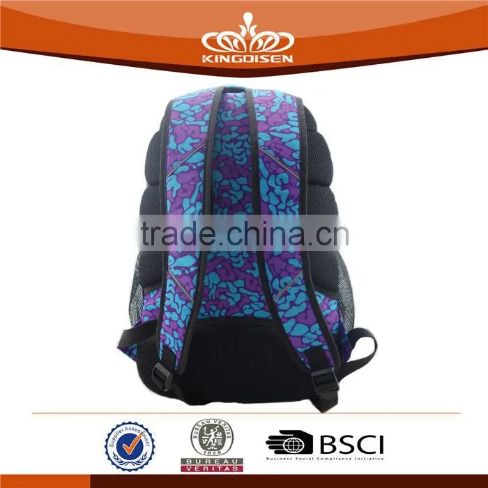 2015 waterproof blue and purple leisure backpack