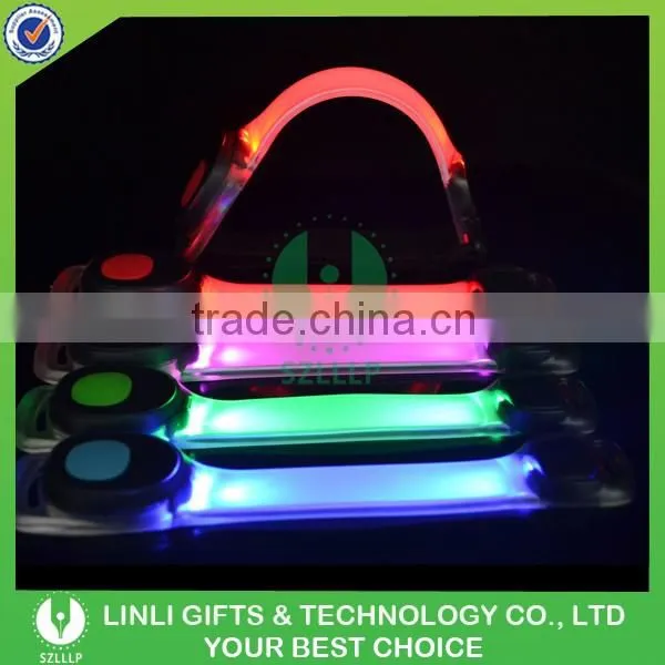 Hot Selling TPU Safety Warning Led Light Up Arm Band With Logo
