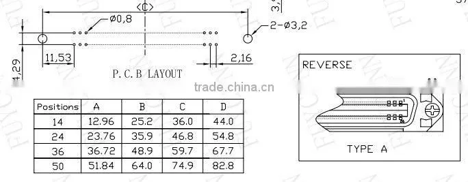 2.16mm pitch Female Telecom Connector PCB Mount Right Angle