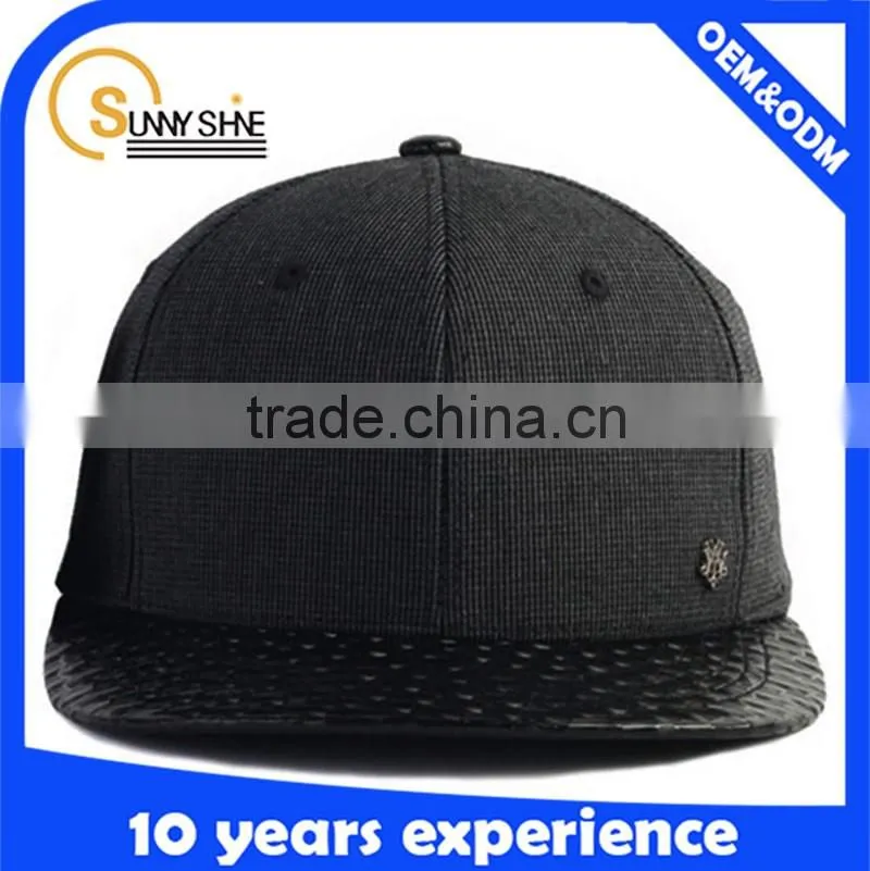 2015 New Fashion Custom Plain Short Brim Snapback Hat