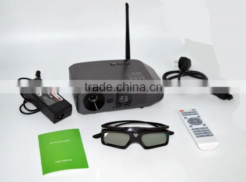 high dh smart 3d led projector with1080P 4K video decoders