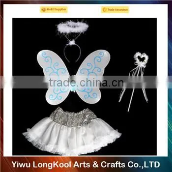 Halloween fairy butterfly wings costume tutu costume angel wings with wand and dress