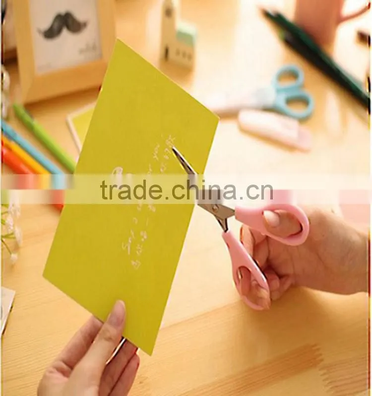 Cute plastic student cut scissors stainless steel artists accessories office scissors