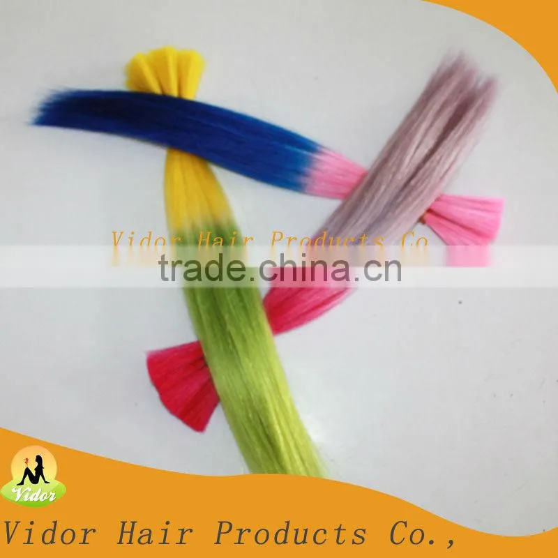 2013 Beauty colored hair extensions rainbow color OEM/ODM