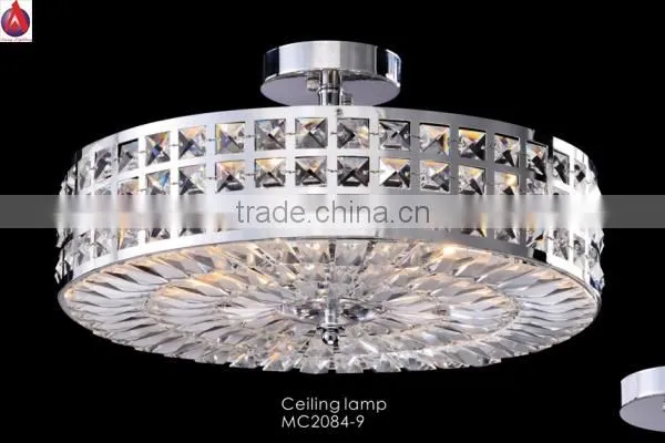 two tiers aluminum ceiling lamp steel outside and white fabric inside