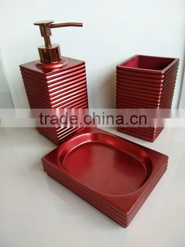 Ceramic Bathroom Accessories Set Holder 3 pcs : tumbler, soap dish, dispenser