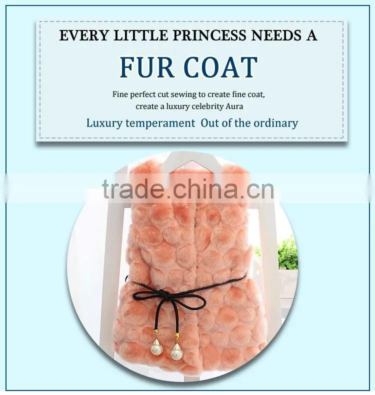new designed fancy wholesale children clothes faux fur winter waistcoat