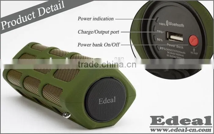 Portable water proof motorcycle bluetooth speaker with power bank function for outdoor use