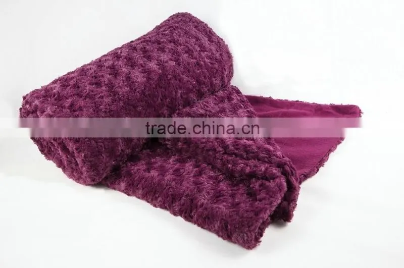100% polyester soft purple cheap pv fleece gifts Promotional Blanket