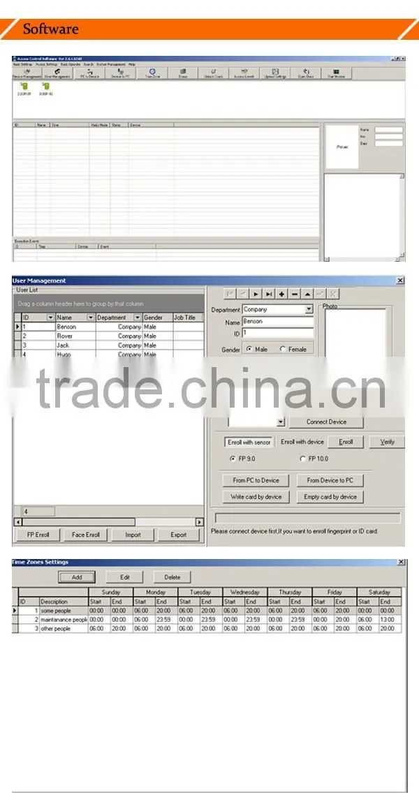 Good Quality FR1200 access control fingerprint reader connect with F18,F8,F2, inbio series waterproof reader wiegand reader
