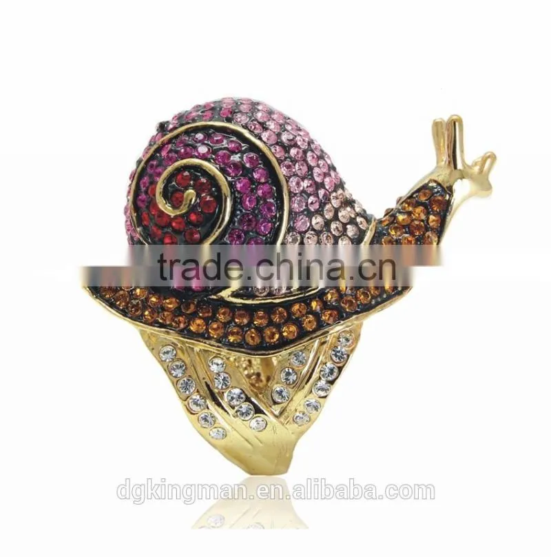 Creative jewelry design Kingman snail crystal finger rings
