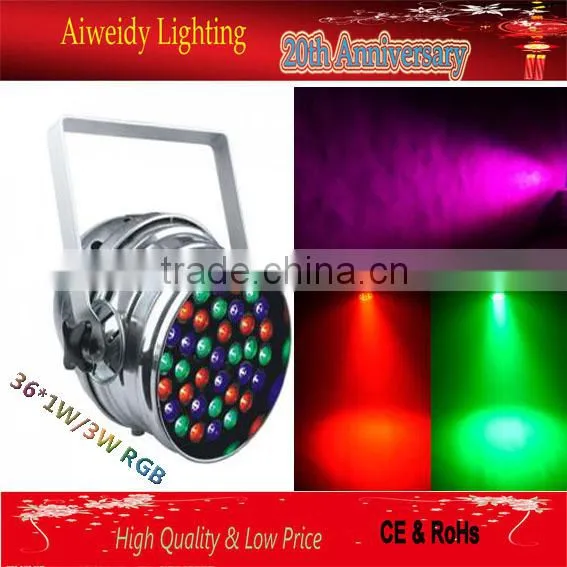 Indoor 36x1 watt PAR64 IP54 LED RGB light