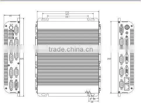 Intel D525 CPU Atom dual-core 1.8G 2*VGA 1*14DIO 2LAN 3*USB 14*COM buy computer embedded system in china