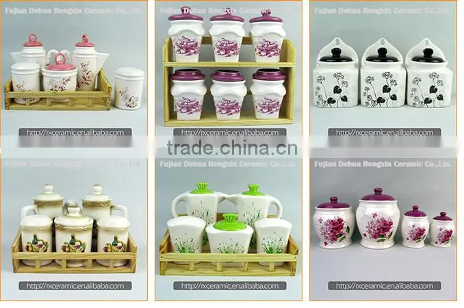 China Supplier High Quality condiment set with decal printing