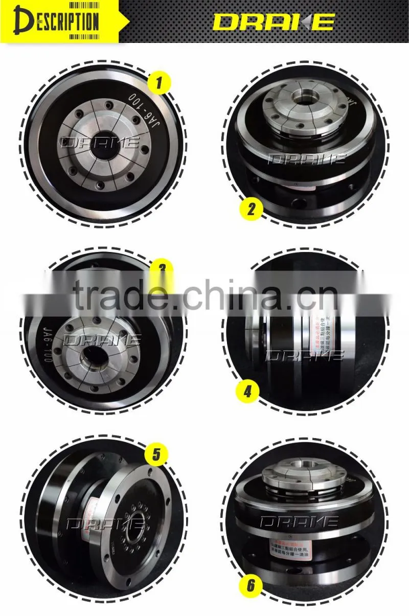 JA6-100 high precision Pneumatic power Air diaphragm lathe collet chuck