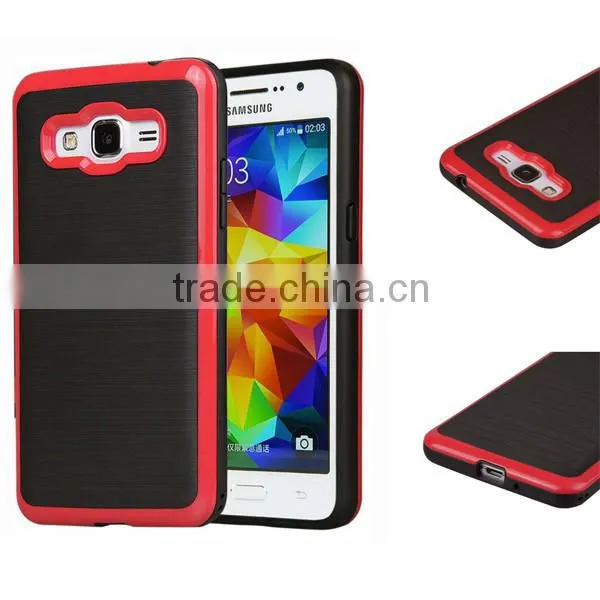 C&T Heavy Duty Brushed Metal Texture Hybrid Dual Layer Slim Protector Case Cover for Samsung Galaxy Grand Prime G530