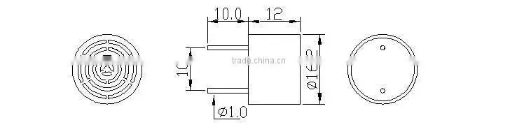 FBULS1612P Drive the dog rat control ultrasonic transducer buzzer ceramic (FBELE)