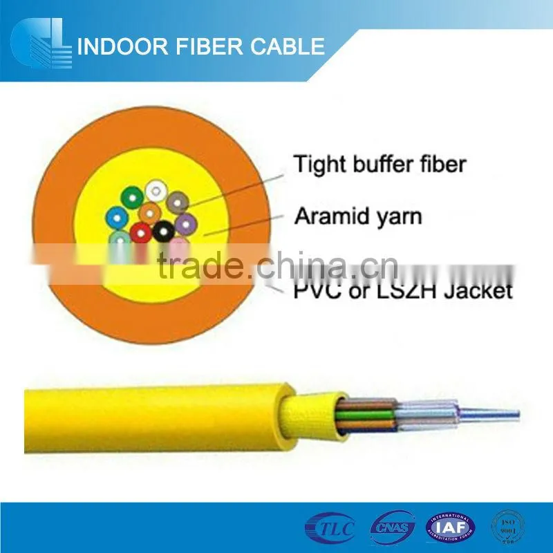 high strength kevlar cable Fiber Optic Cable GJFJV indoor 24 core 50/125 multimode