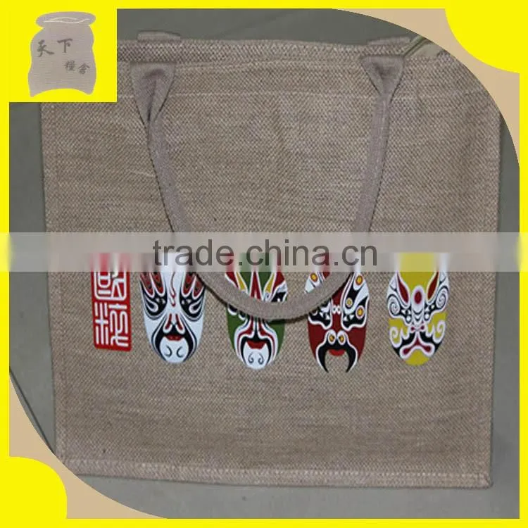 Hot printed jute wine/bottle bag