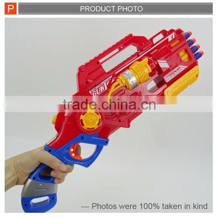 ICTI Proved cool design hand power soft bullet gun toys for kids