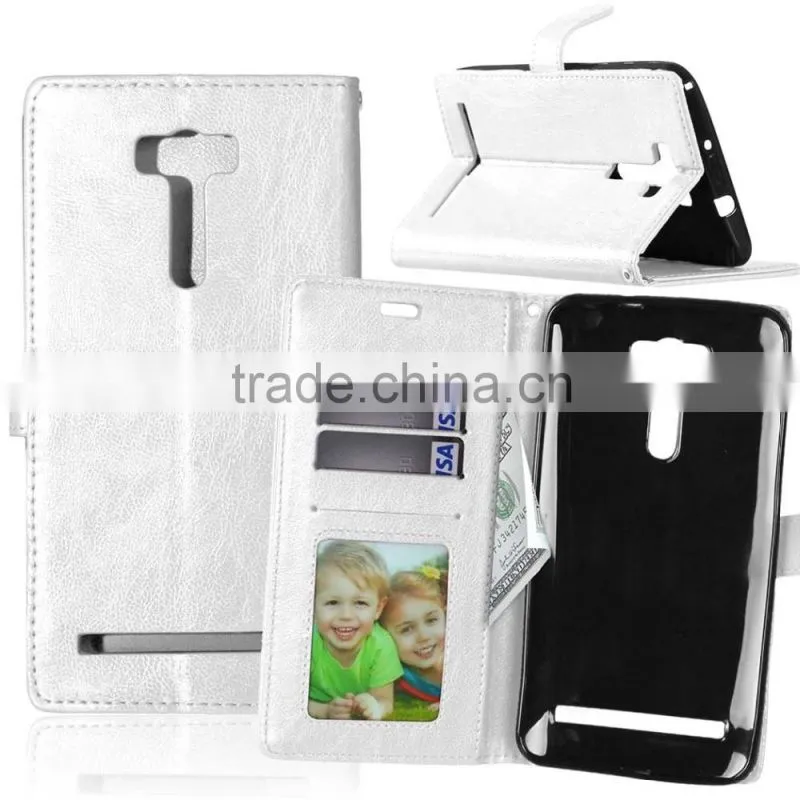 Hot sale PU Leather Mobile Phone Flip Wallet Kickstand Case for ASUS Zenfone 2 Laser ZE601KL 6.0