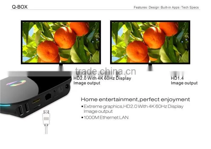 Latest Q BOX Android TV BOX 4K S905 Quad Core RAM 2GB ROM 16GB BT KODI 16.0 Smart Tv Box Android 5.1