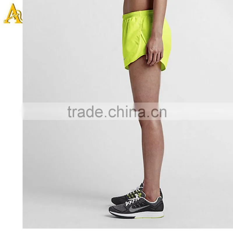 High Waist Band Polyester Sport Wholesale Women Running Shorts