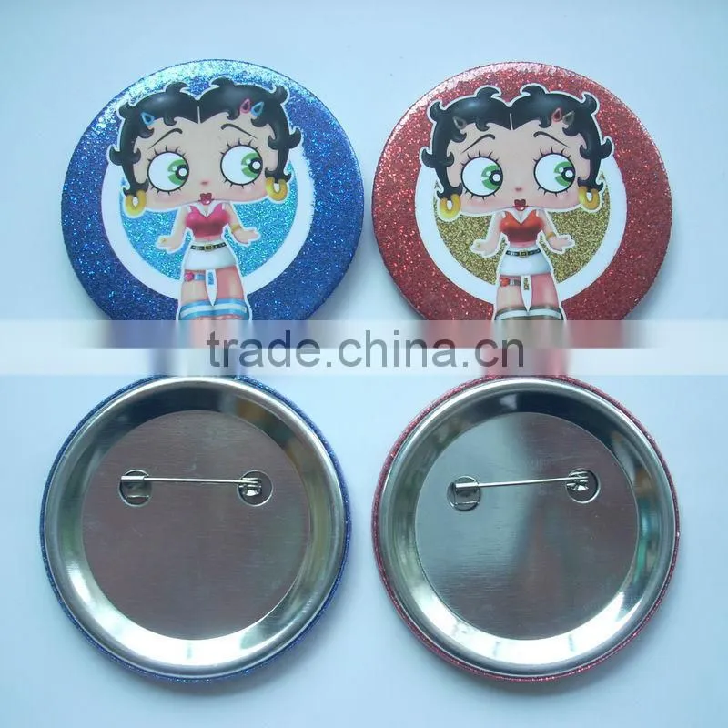 Custom made button plastic badge / cheap pin plastic badge